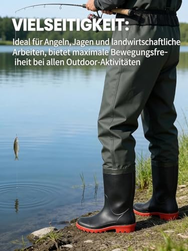 Vadeadores de cadera impermeables HoldOneLight con botas para pesca y estanque 2