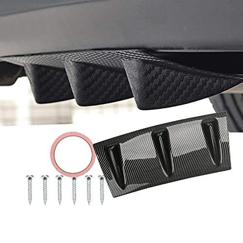 OtpOutopa Universal Car Spoiler, Rear Bumper Lip Diffuser Spoilers Car Chassis Black Shark Fin 3/5/7 Wing Spoiler Kit, ABS Carbon Fiber Style 13.77
