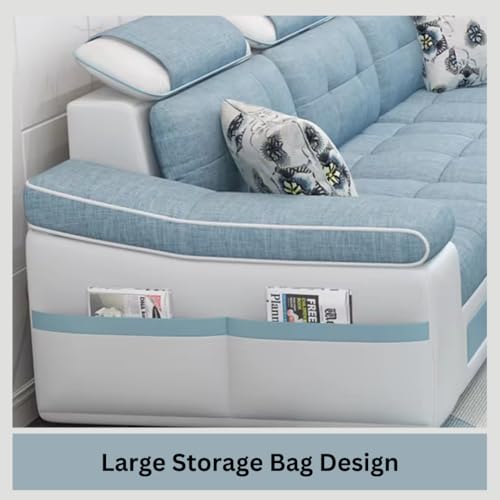 Image of Homax. - Jasmine L Shape Model Attractive Sectional Sofa Set with Stunning Smart Center Table for Living Room,Set of 8 Items.Upholstery-Premium Fabric