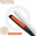LOVANI Mini Hair Straightener,0.6 Inch Travel Flat Iron Dual Voltage Small Size Hair Iron with 3D Floating Ceramic Tourmaline Plates for Short Hair,White
