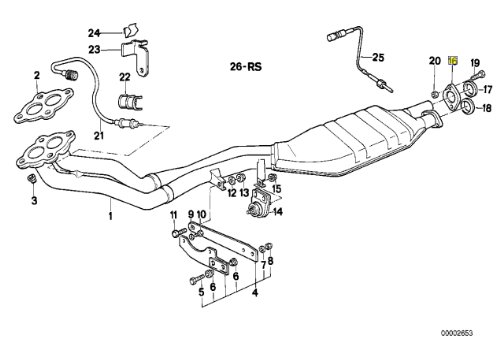 Brida abrazadera de escape para silenciador BMW E30, E28 y E34 2