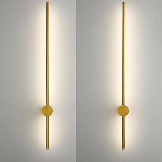 Accesorios De Luz De Baño Negros Luces De Tocador Doradas Giratorias De 350° para Baño Led Aplique De Pared Moderno Aplique De Baño Cepillado sobre Espejo, 3 Color Change, 2pcs Gold 100cm