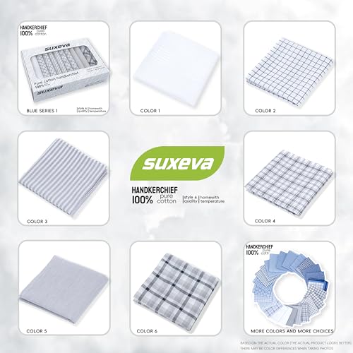 Image of Men's 12pcs 100% Cotton Checkered Handkerchiefs Gift Box, 15.75 Inch Soft Breathable Absorbent Large Pocket Squares