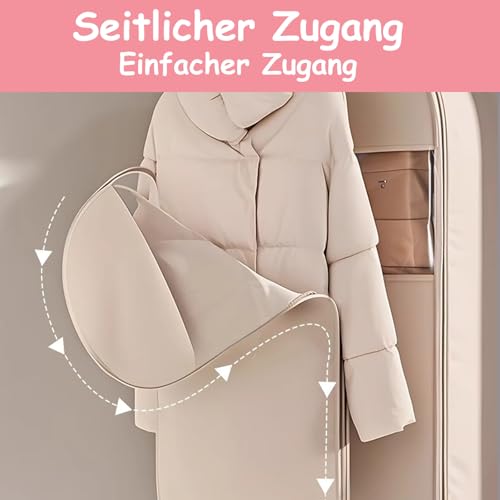 MOAZIFI Kleidersack Vakuum Hängend, Kleidersäcke mit Selbstkomprimierende Reißverschluss Technologie, Kleiderschutzhülle für Daunenjacke Wintermantel Anzug Kleid, Platzsparend Organisation