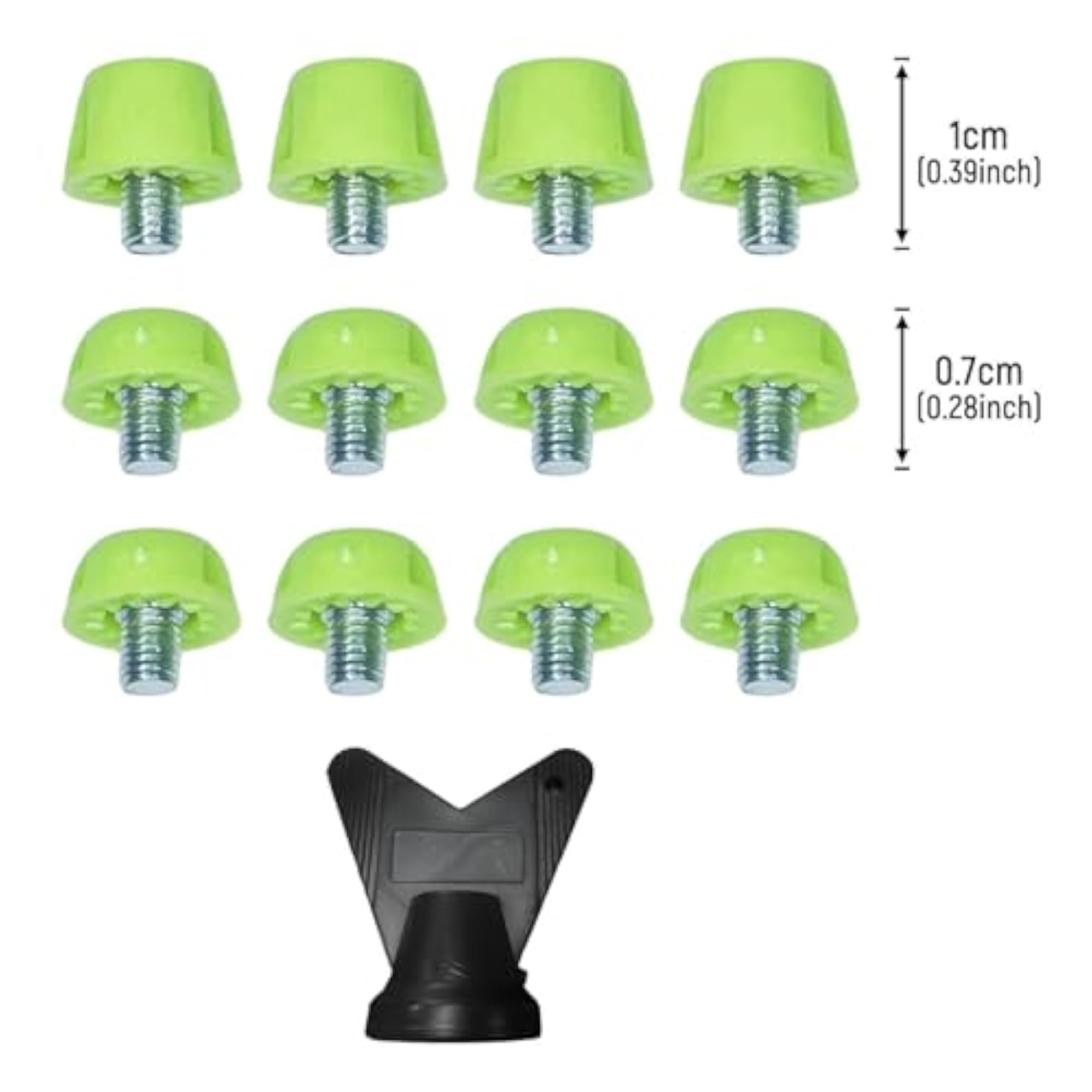 12X Football Boot Studs for Athletic Sneakers, Green