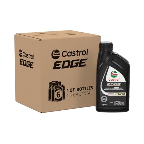 Image of Castrol EDGE 5W-20 Advanced Full Synthetic Motor Oil, 1 Quart, Pack of 6
