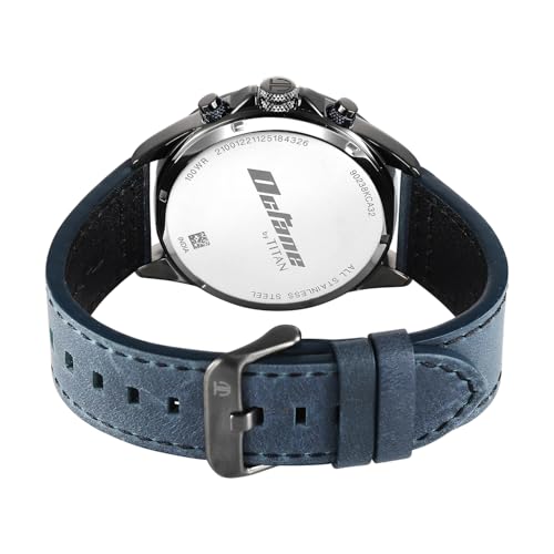 Image of Titan Octane Cred Analog with Blue Dial Blue Leather Strap Watch for Men - 90238KL02