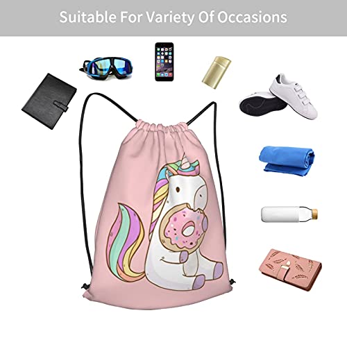 Cute Unicorn Drawstring Bag Backpack For Kids Women Girls Gym String Bags Waterproof Resistant Nylon For School Shopping Sport Yoga #TOP6
