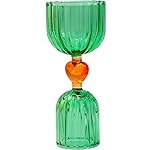 ban.do Cocktail Measuring Jigger, Double Jigger Shot Glass, 1/2 and 1 Shot Measuring Cup, Green Glass Bar Tool (Tipsy Turvy Green) - Image 2