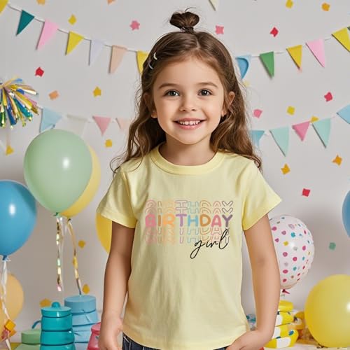 Birthday Girl T-Shirt Toddler Birthday Shirts Tees Little Kids Top Outfit Short Sleeve 2nd 3rd 4th 5th 6th 7th 8th2