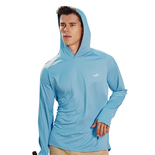 Image of Men's UPF 50+ Long Sleeve Sun Shirts UV Protection Hoodie Rash Guard Hiking Fishing Swim T Shirt