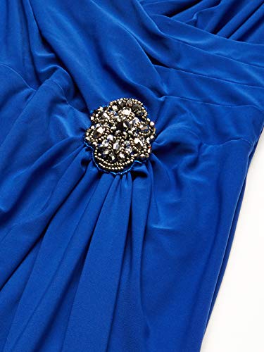 Image of Alex Evenings Womens Long 3 /4 Sleeve Formal Event Dress with Cinched Tie Waist (Petite and Regular Sizes)