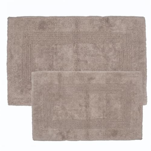 Bathroom Rugs - 2-Piece Cotton Bathroom Mat Set - Machine Washable Bath Mats for Washroom, Kitchen, or Laundry Room by Lavish Home (Taupe) by Lavish Home - Used condition - Image 9