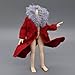 1/12 Scale Female Clothes Red Fur Collar Trench Coat Clothing Model for 6-inches Action Figure Body, Fashion Stylish Windbreaker Jacket 6