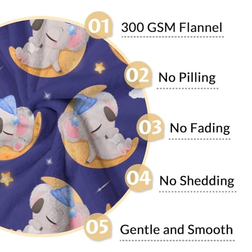 Koala Blanket Gifts - 60"x80" Cute Throw for Women, Girls - Purple Soft Fuzzy Blankets for Bed, Couch & Living Room