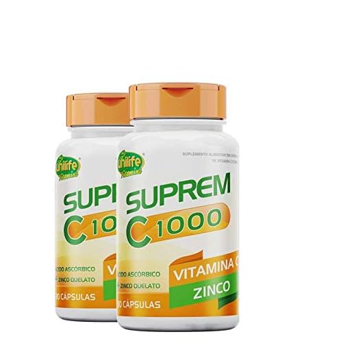 Kit 2 Suprem C 1000 Vitamina C 1000 mg + Zinco 7mg Unilife 30 cápsulas