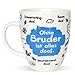 Sheepworld 45140 Tasse mit Motiv-Druck Ohne Bruder ist alles doof, Porzellan, Geschenk Bruder, 45 cl