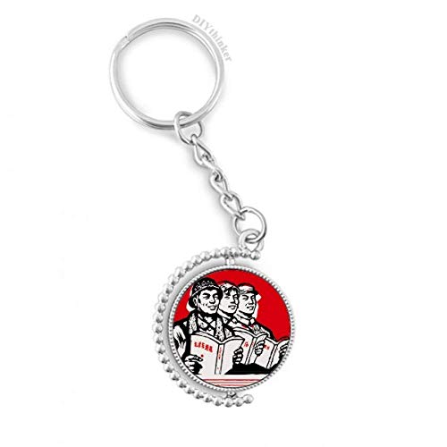 Anillo llavero giratorio con emblema de China Red, resistente y compacto 1