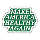 MAHA Make America Healthy Again Sticker - Funny Political Fitness Vinyl Decal, Waterproof, Motivational Quote for Water Bottles, Laptops, Lockers, Car Bumpers, Indoor Outdoor Use Green 3'