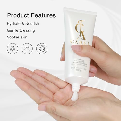 CA CAREL Peptide Amino Acid Face Cleanser, Gentle Foaming Facial Wash for Daily Cleansing, Non-Stripping Face Wash for Oily, Dry, Combination & Sensitive Skin — view 2