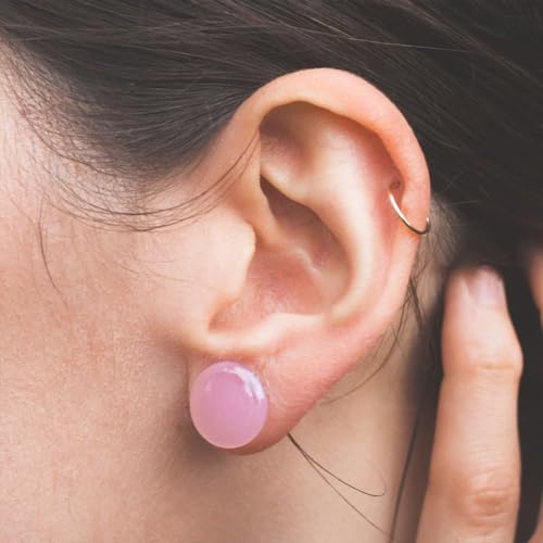 8 Pairs/16Pcs 14G-00G Glass Ear Gauges Stretching Kit Short Taper Expander Plugs Solid Tunnels Body Piercing Jewelry Set3