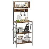 Bestier キッチンラック レンジ台 ラック キッチン 棚 幅60cm レンジボード キッチン収納 オープンラック ラック 棚 オープンシェルフ レンジラック (ブラウン, 153CM)