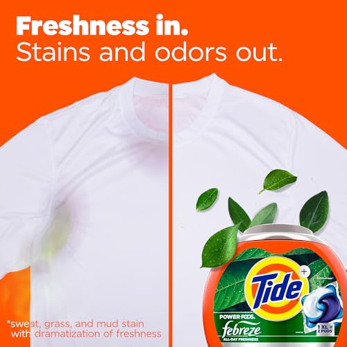 Image of Tide Power Pods with Febreze Laundry Detergent Pacs, 63 Count, Botanical Rain Scent, All-Day Freshness