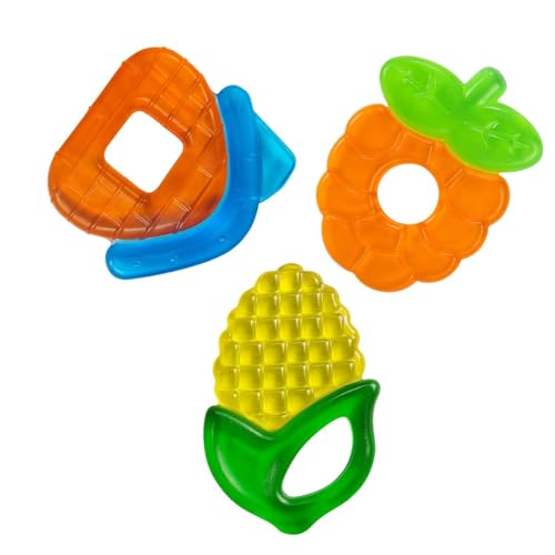 Image of Baby Water Filled Silicone Cooling Teether | Soft Teething Toy for Babies | Soothes Gums and Easy to Grip | Non-Toxic Food Grade Bpa-Free for Toddlers, Infants | Design May Vary (Pack of 3)