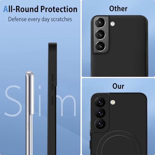 Coque Samsung S21 Plus compatible MagSafe en silicone noir - 3