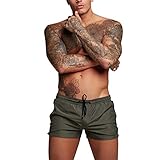 KOESON Men's Swim Trunks Quick Dry Shorts Swimsuit Swimwear with Mesh Lining Army Green L