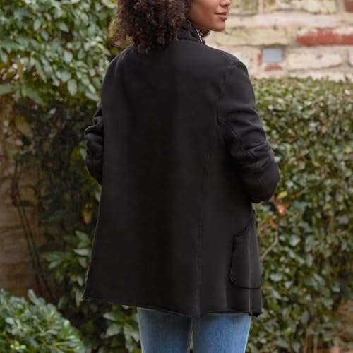 Ainangua Classic Trench Coats for Women Double Breasted Belfast Fleece Peacoat Jackets Essentials Fall Winter Coat3