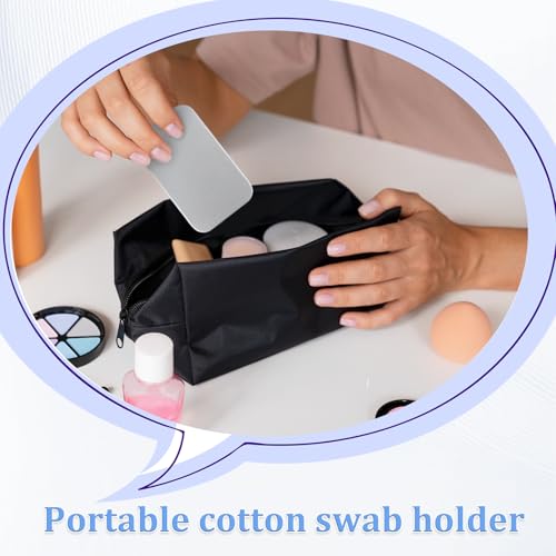 Reisen Wattestäbchen Behälter, 3 Stück Tragbare Wattepadspender Kleine Zahnseidebox Metall Aufbewahrungsbox mit Schiebedeckel für Zuhause, Badezimmer, Kosmetik, Haargummis, Kleinen Gegenständen