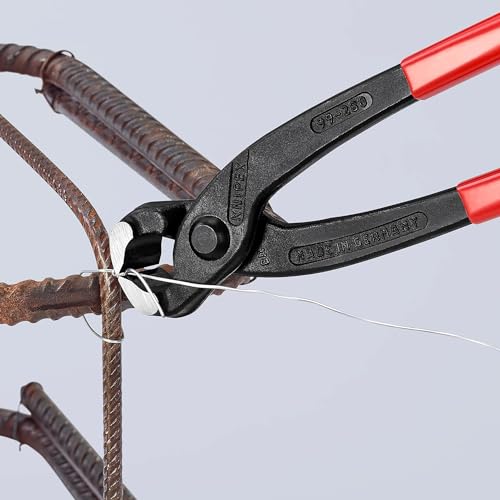 KNIPEX Monierzange (Rabitz- oder Flechterzange) mit Kunststoff überzogen schwarz atramentiert 280 mm, 99 01 280