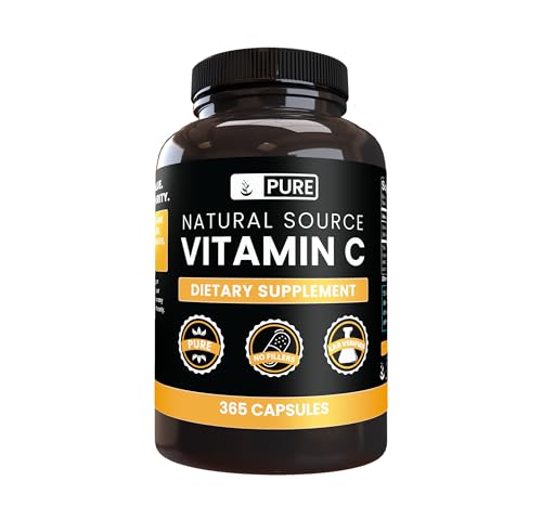PURE ORIGINAL INGREDIENTS Vitamin C (365 Capsules) No Stearates or Rice Fillers, Gluten-Free, Vitamin C with No Additives