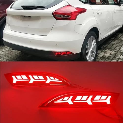 Luces traseras de coche para Ford Focus Hatchback 2015-2018 reflector de parachoques 3