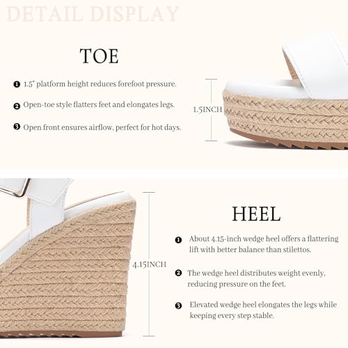 Image of VICKI.VICKI Women's Platform Sandals Wedge Ankle Strap Open Toe Sandals
