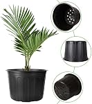 12 Pack 5 Gallon Nursery Pots Thickened Soft Plastic Plant Pots with 20 Pcs Waterproof Plastic T-Type Plant Tags and 2Pcs/Set Transplanting Digging Mini Tools