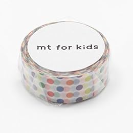 MT Tape Japanese Washi Masking Tape, Kids Mini Roll Dots Rainbow (MT01KID002), Pink, White