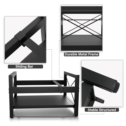 Image of Vinyl Record Holder, All Metal Album Case Storage, Holds up to 60-80 LPs With 2 Plastic Dividers and Sliding Bar