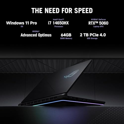 Image of ASUS ROG Strix G16 Gaming Laptop, Intel Core i7 Processor 14650HX, NVIDIA RTX 5060, 64 GB DDR5 RAM, 2 TB SSD, 16 inch 1920x1200 FHD+ LED Display, Windows 11 Pro, RGB Backlit KB & Gaming Accessories