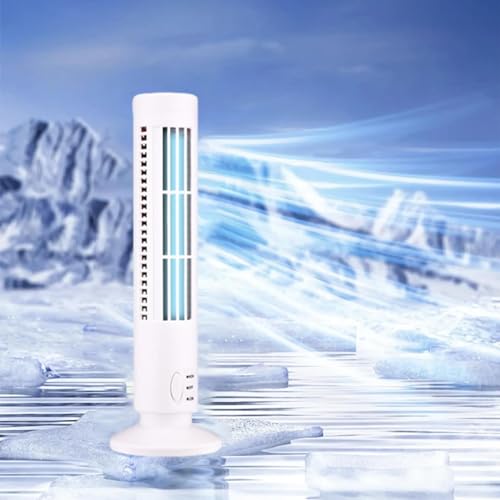 Enfriador de aire, ventiladores de torre con 2 velocidades, ventiladores silenciosos sin aspas que soplan aire frío, aire acondicionado portátil para usuario interior y exterior, aire acondicionado