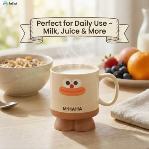 Image of FunBlast Milk Mug for Kids - 390 Ml; Unbreakable Mug for Kids, Milk Mugs for Kids Unbreakable - Milk Drinking Cup for Kids (Beige)