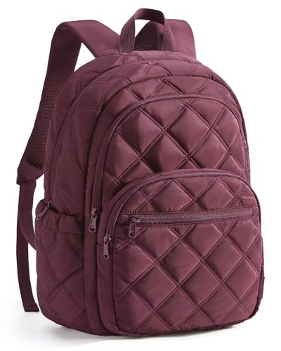 Image of BAGSMART College Laptop Backpack,Cute Travel Backpack for Women,Quilted Computer Bookbag