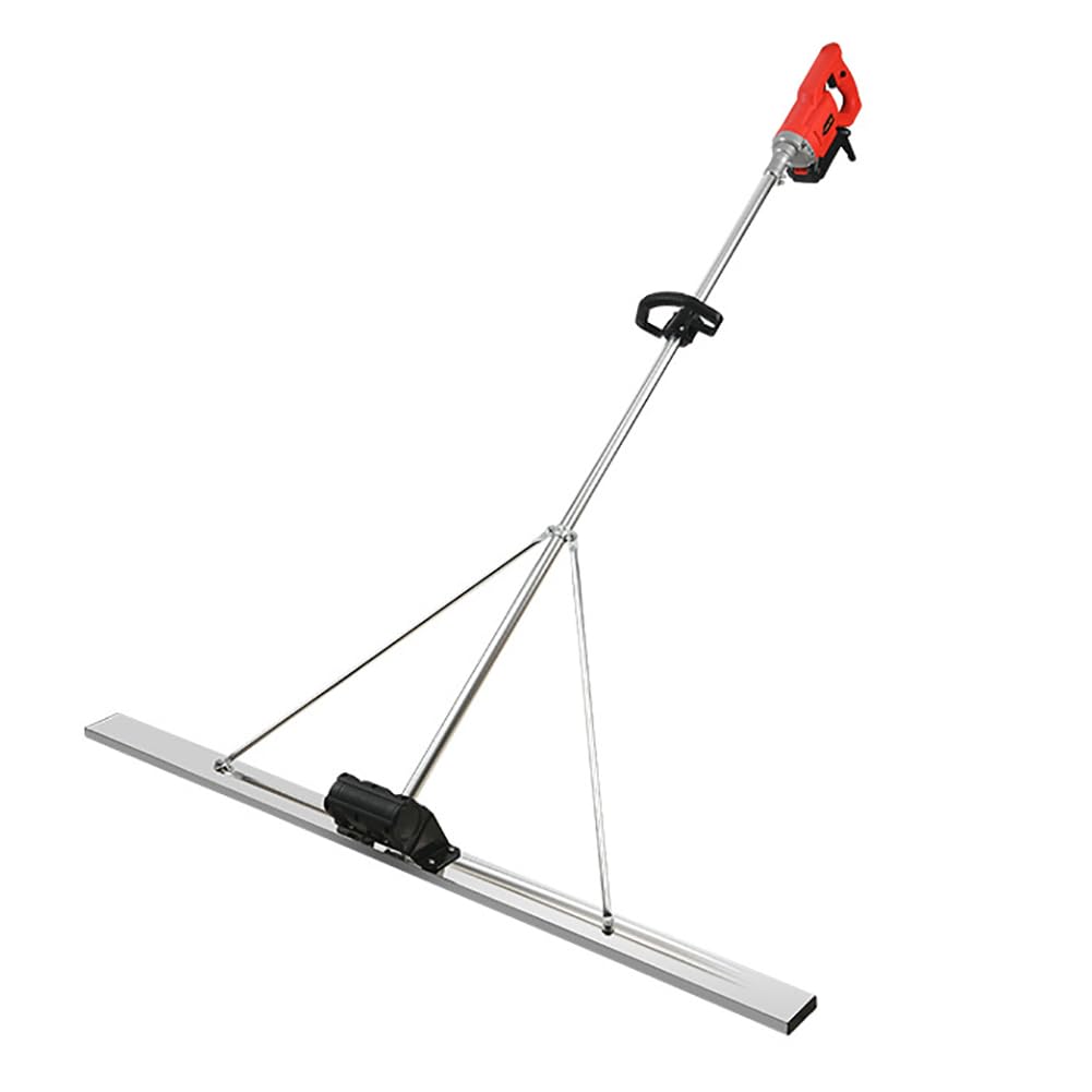 Traílla Eléctrica para Hormigón, Regla Vibratoria para Hormigón De 1200 W, Dos Baterías De Litio De 6000 MA, Traílla De Acero Inoxidable De 150 Cm, para Ahorrar Mano De Obra, Tiempo
