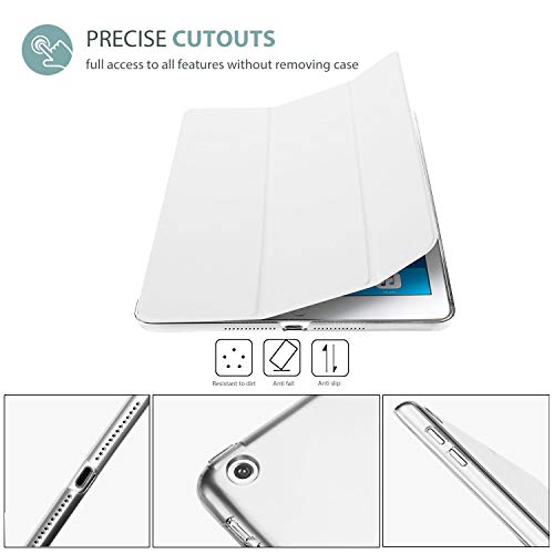Image of ProCase Smart Case for iPad 9.7 Inch iPad 6th /5th Generation 2018 2017(Model: A1893 A1954 A1822 A1823), Ultra Slim Lightweight Stand Cover with Translucent Frosted Back -White
