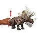 Mattel Jurassic World Rebirth Gigantic Thrashers Eotriceratops Dinosaur Figure Toy, Large Species, 2 Tail Activated Rampage Attacks, Digital Play