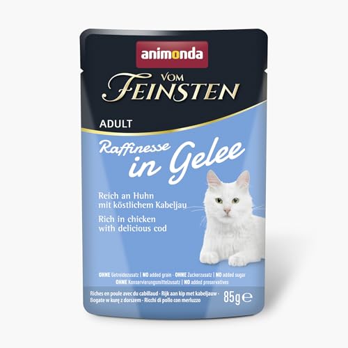 animonda Vom Feinsten Adult Raffinesse Katzenfutter in Gelee mit Huhn und Kabeljau (24 x 85 g), Nassfutter mit Taurin und Vitamin D3, ohne Zusatz von Soja, Zucker und Konservierungsstoffen animonda Vom Feinsten Adult Raffinesse Katzenfutter in Gelee mit Huhn und Kabeljau (24 x 85 g), Nassfutter mit Taurin und Vitamin D3, ohne Zusatz von Soja, Zucker und Konservierungsstoffen