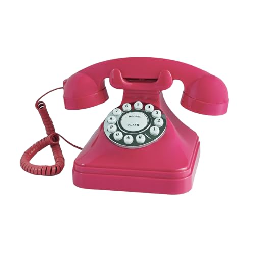 Retro Landline Home Phone,TelPal Corded Old Fashion Desk Phone, Basic Pink Decorative Analog Telephone Set, Senior Phone for Home/Office/Hotel… (Rose)