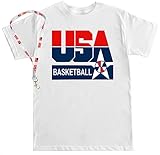 FTD Apparel Men's USA Basketball T Shirt - Medium White/USA Basketball Original