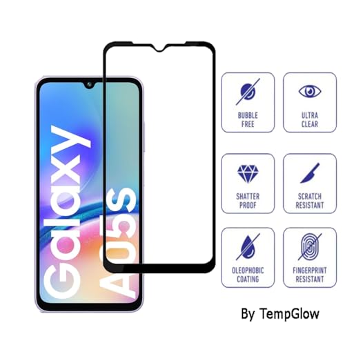 Image of Screen Protector for Samsung A05s 4G (Black) Tempered Glass Edge-to-Edge 6D Screen Guard With Installation Kit